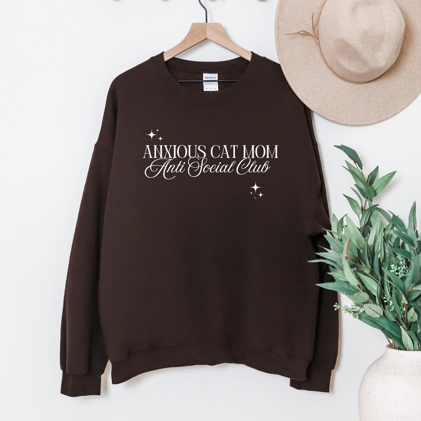 Anxious Cat Mom Anti Social Club Sweatshirt