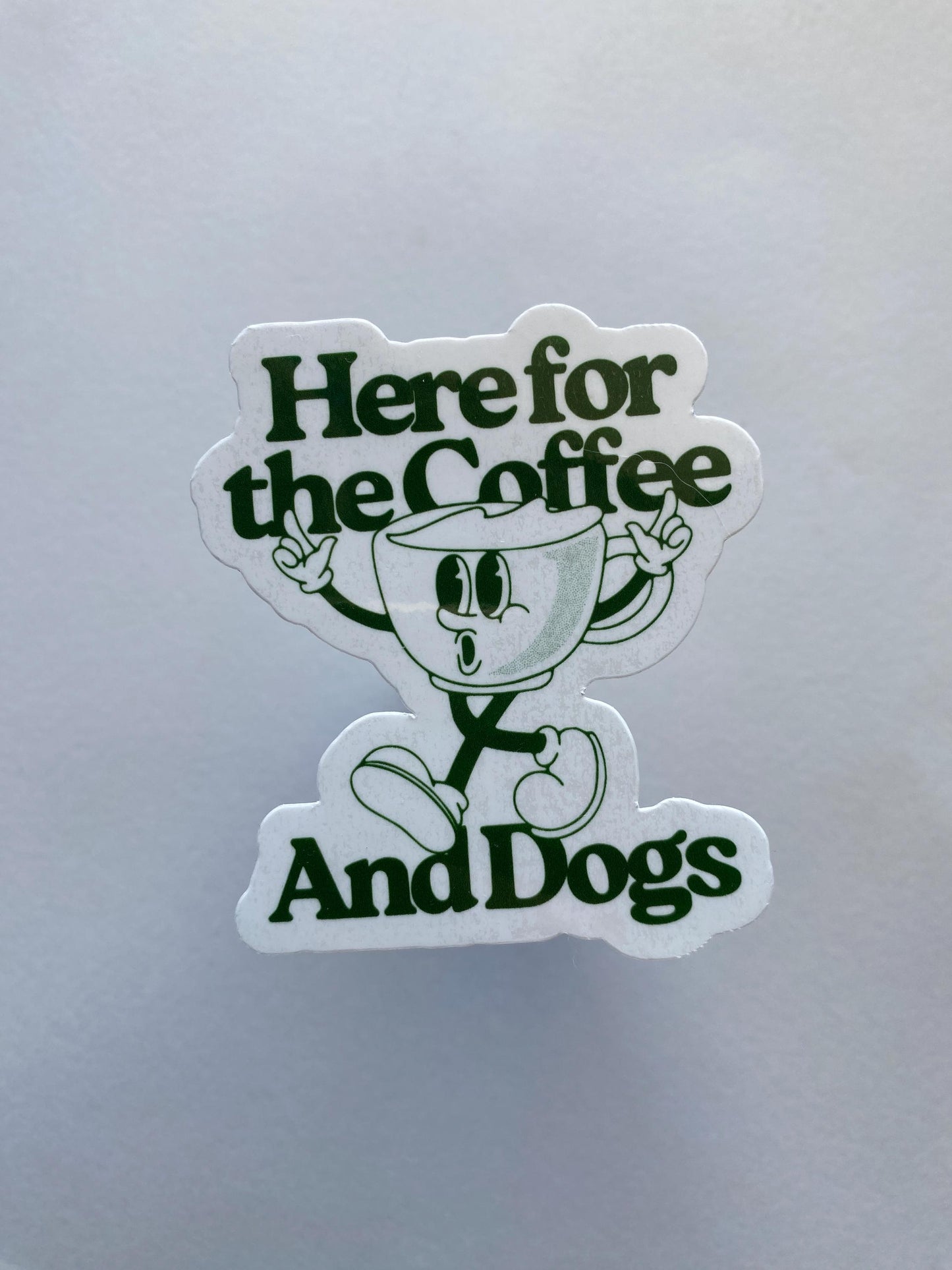 Retro Coffee Dog Sticker