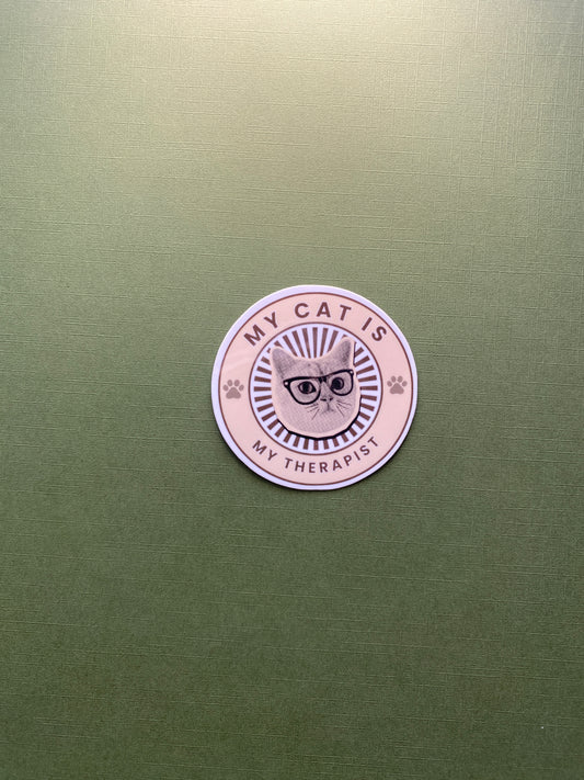 My Cat is My Therapist Sticker
