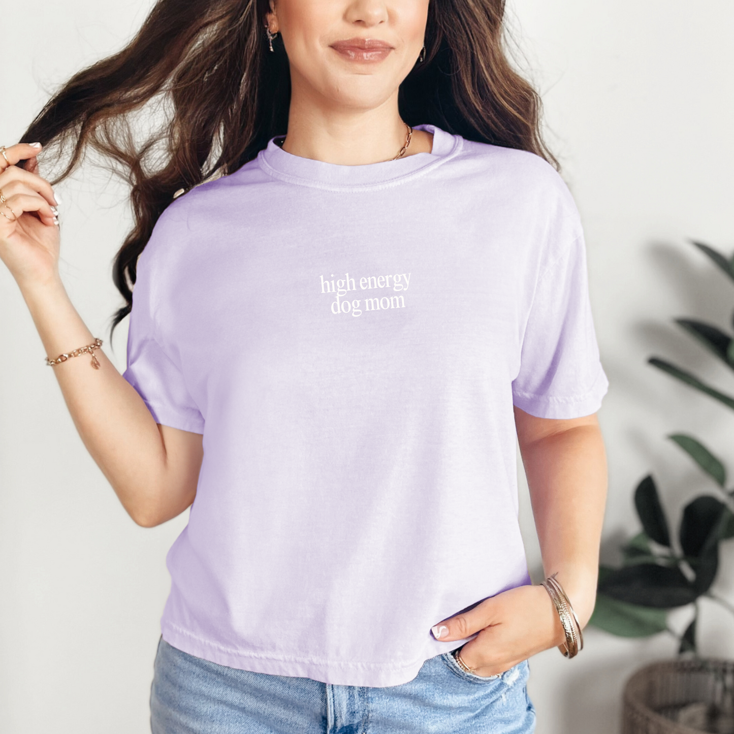 High Energy Dog Mom Cropped Tee