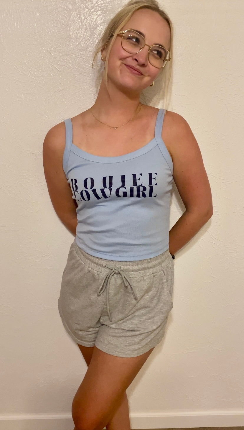 Boujee Cowgirl Cropped Tank Top