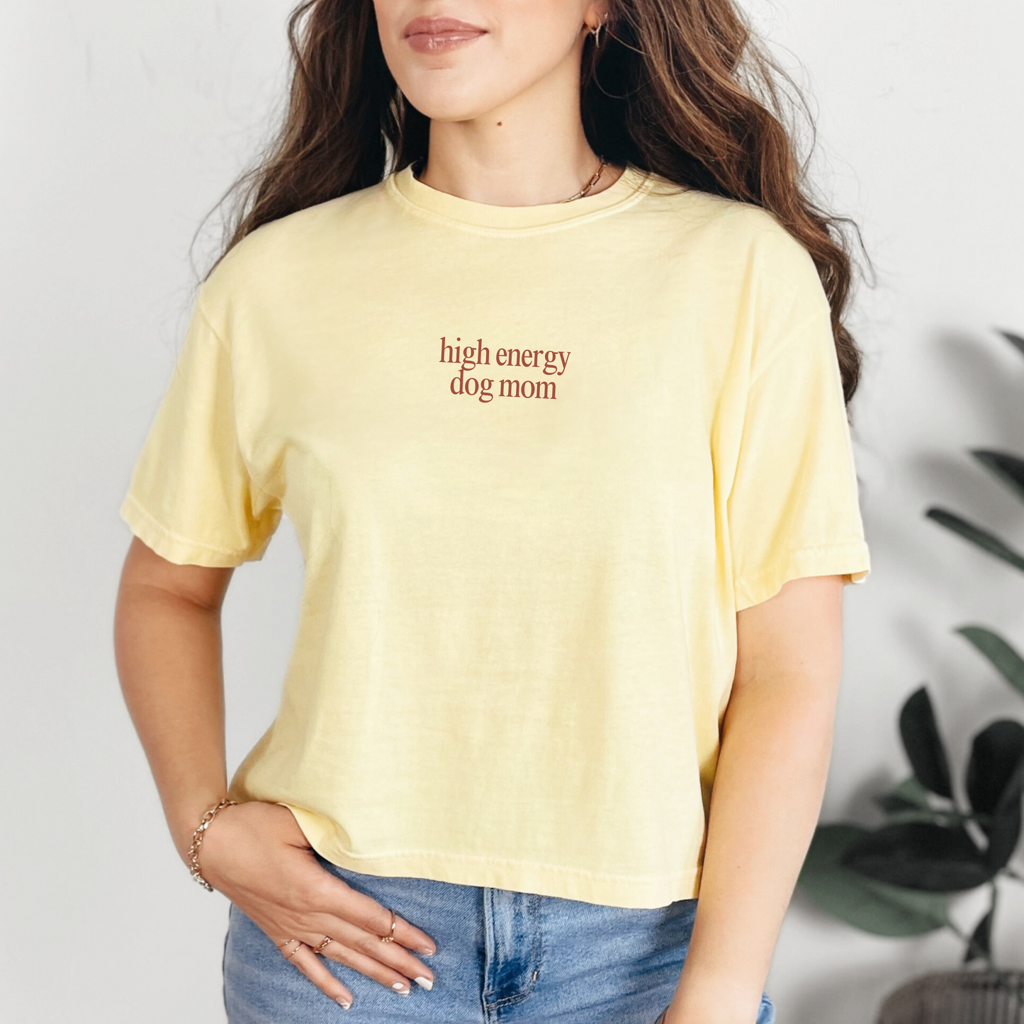 High Energy Dog Mom Cropped Tee