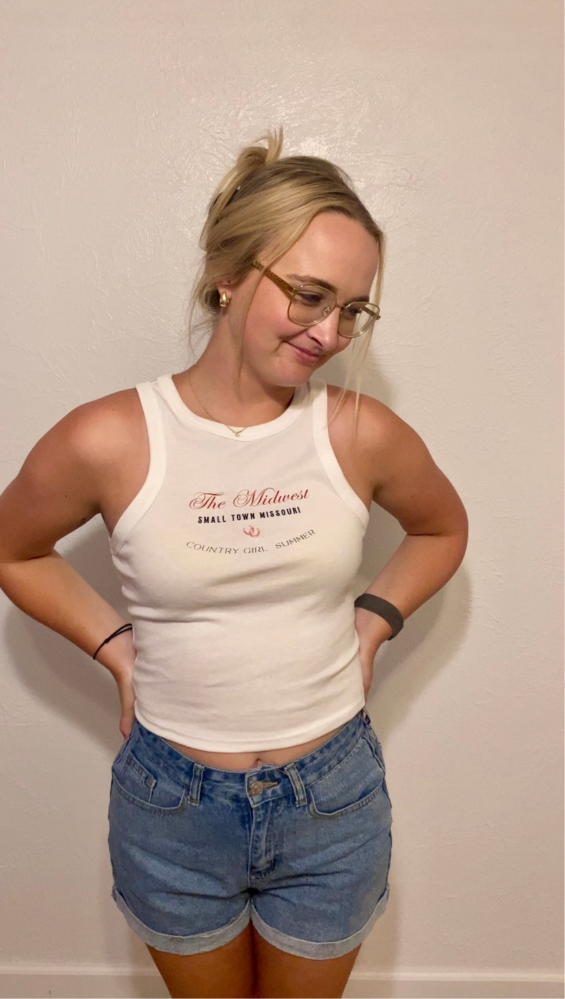 The Midwest Country Girl Summer Racerback Tank