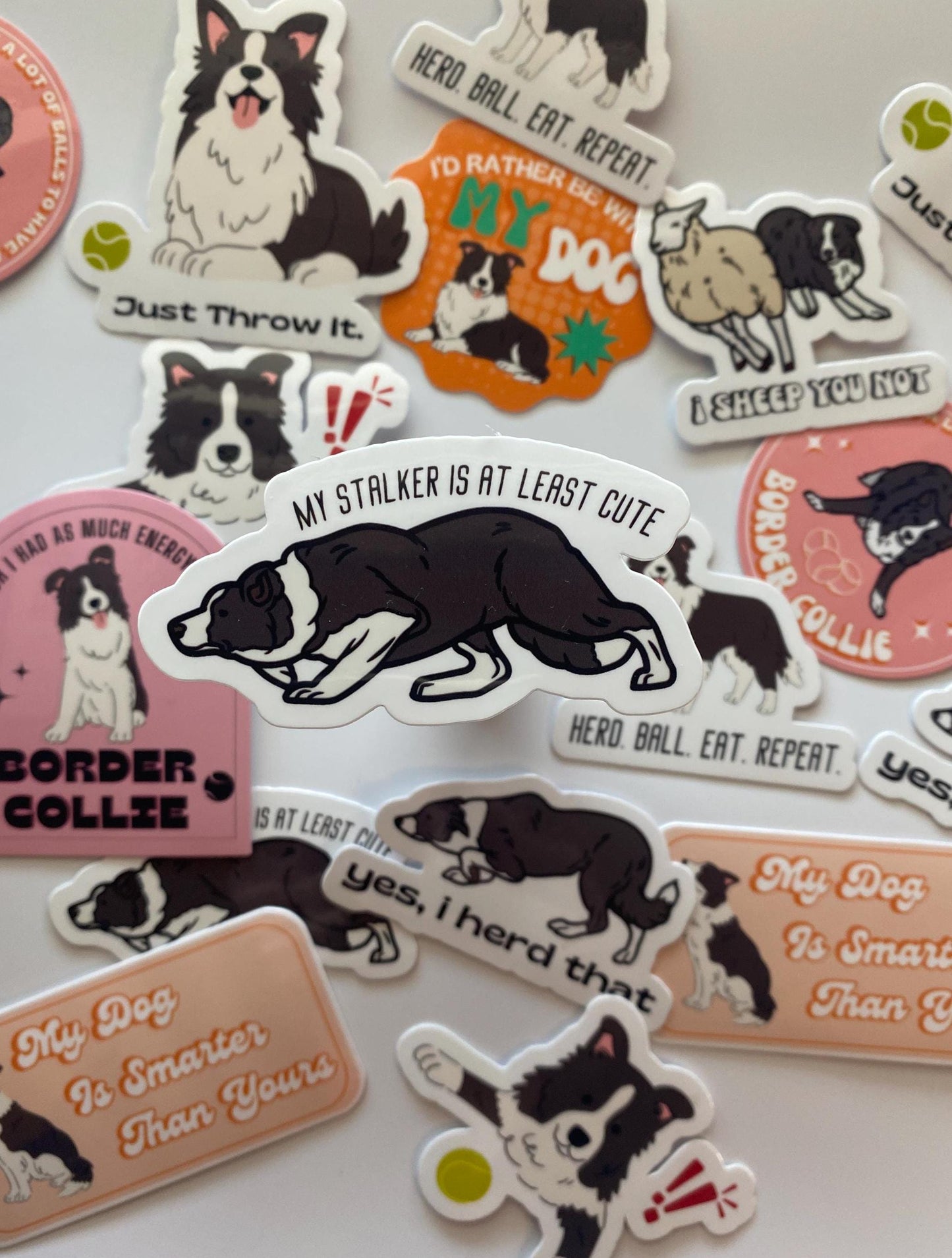 My Stalker is at Least Cute Border Collie Sticker