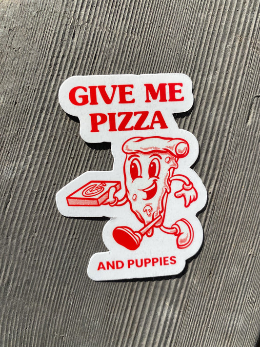 Retro Pizza Dog Sticker