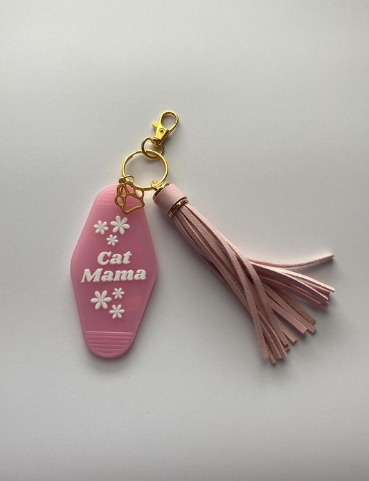 Vintage Cat Mom Hotel/Motel Keychain