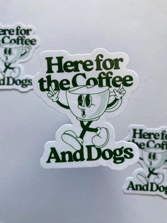 Retro Coffee Dog Sticker