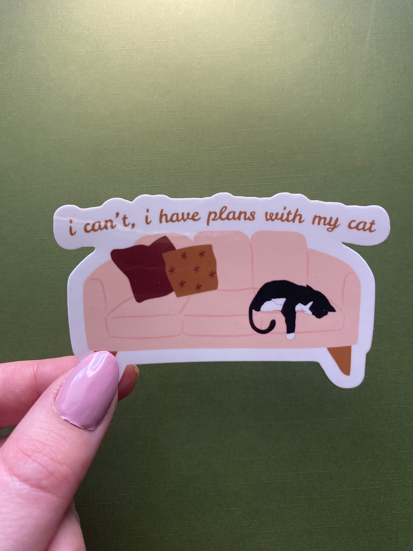 I Can't I Have Plans With My Cat Sticker