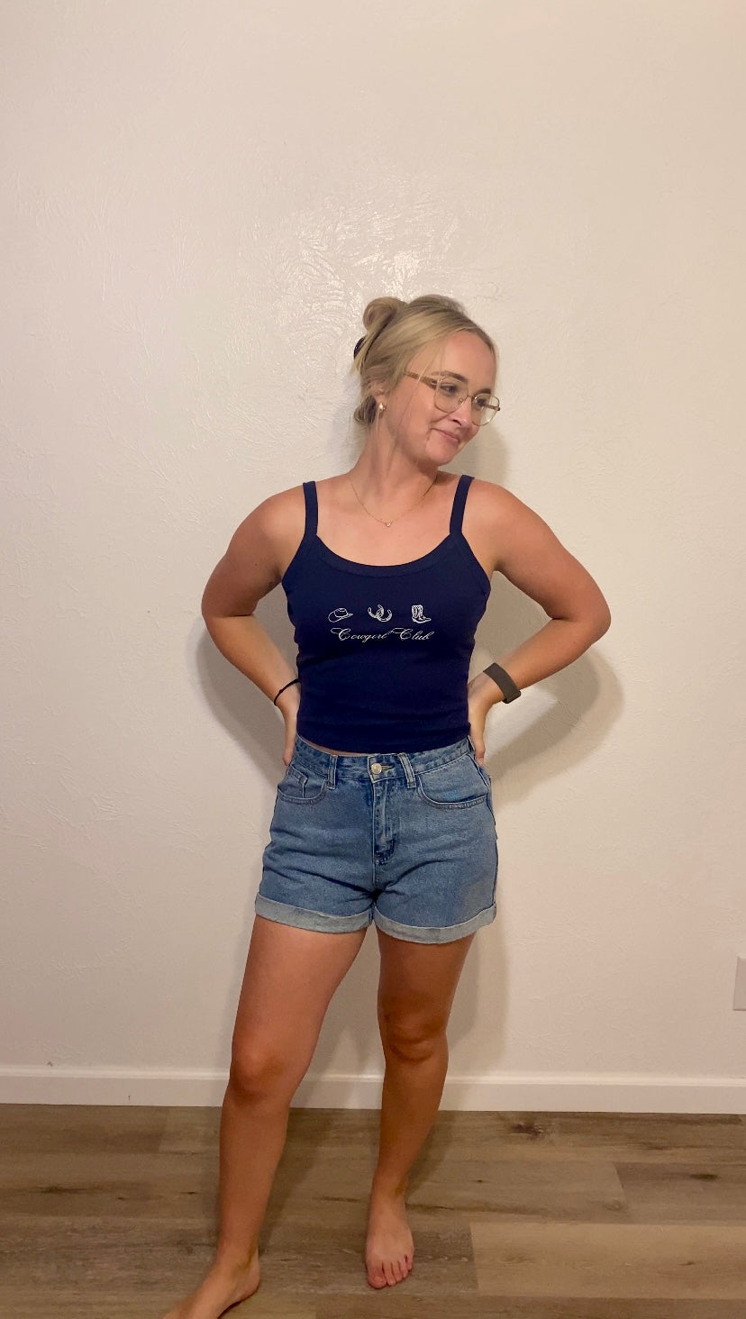 Cowgirl Club Cropped Tank