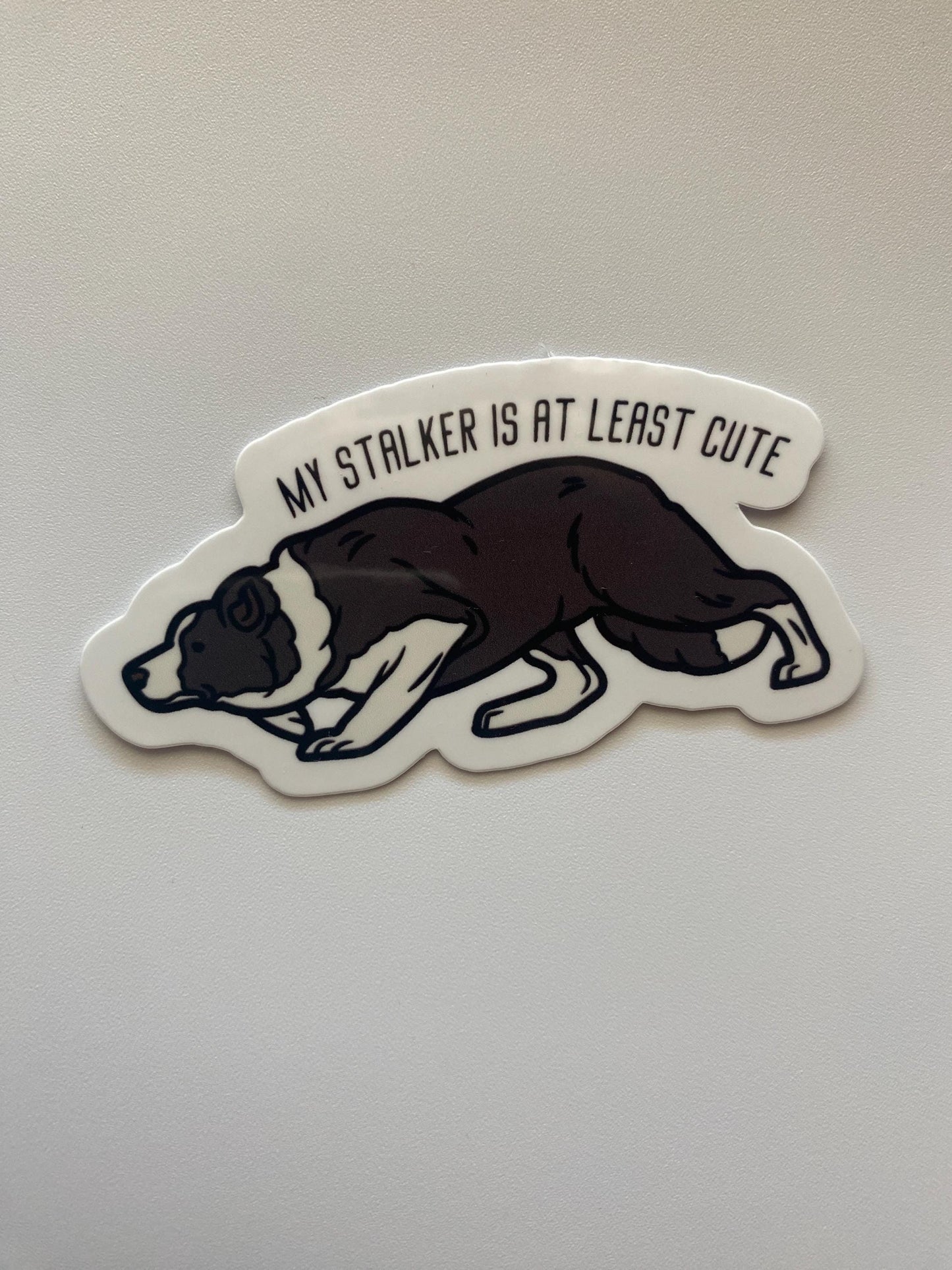 My Stalker is at Least Cute Border Collie Sticker