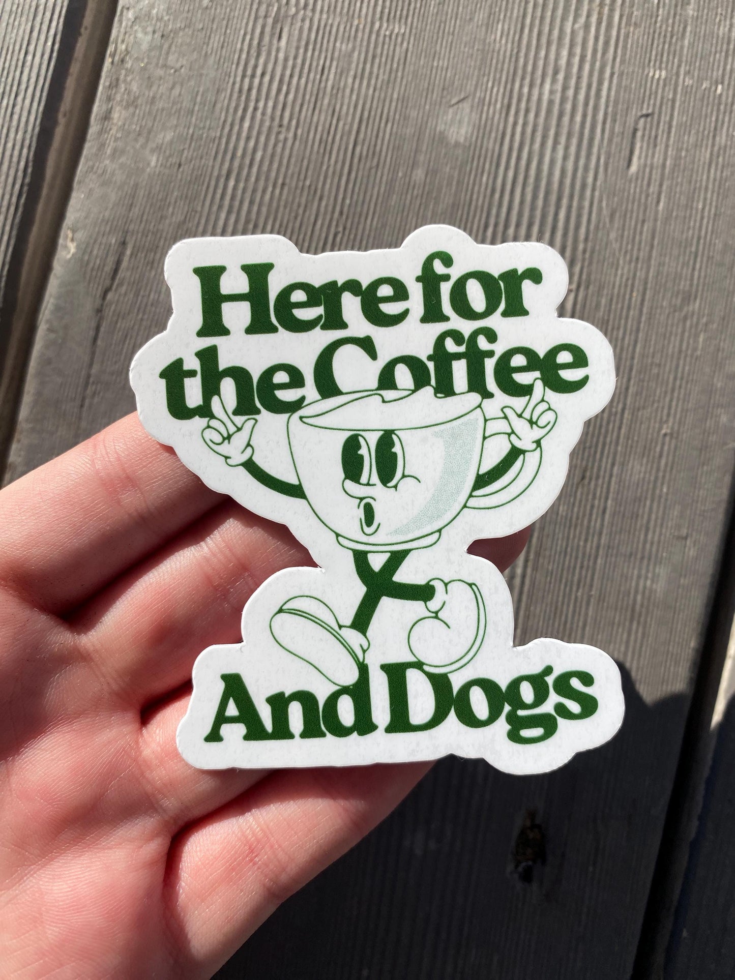 Retro Coffee Dog Sticker