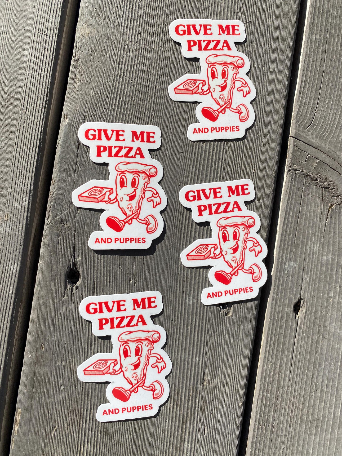Retro Pizza Dog Sticker