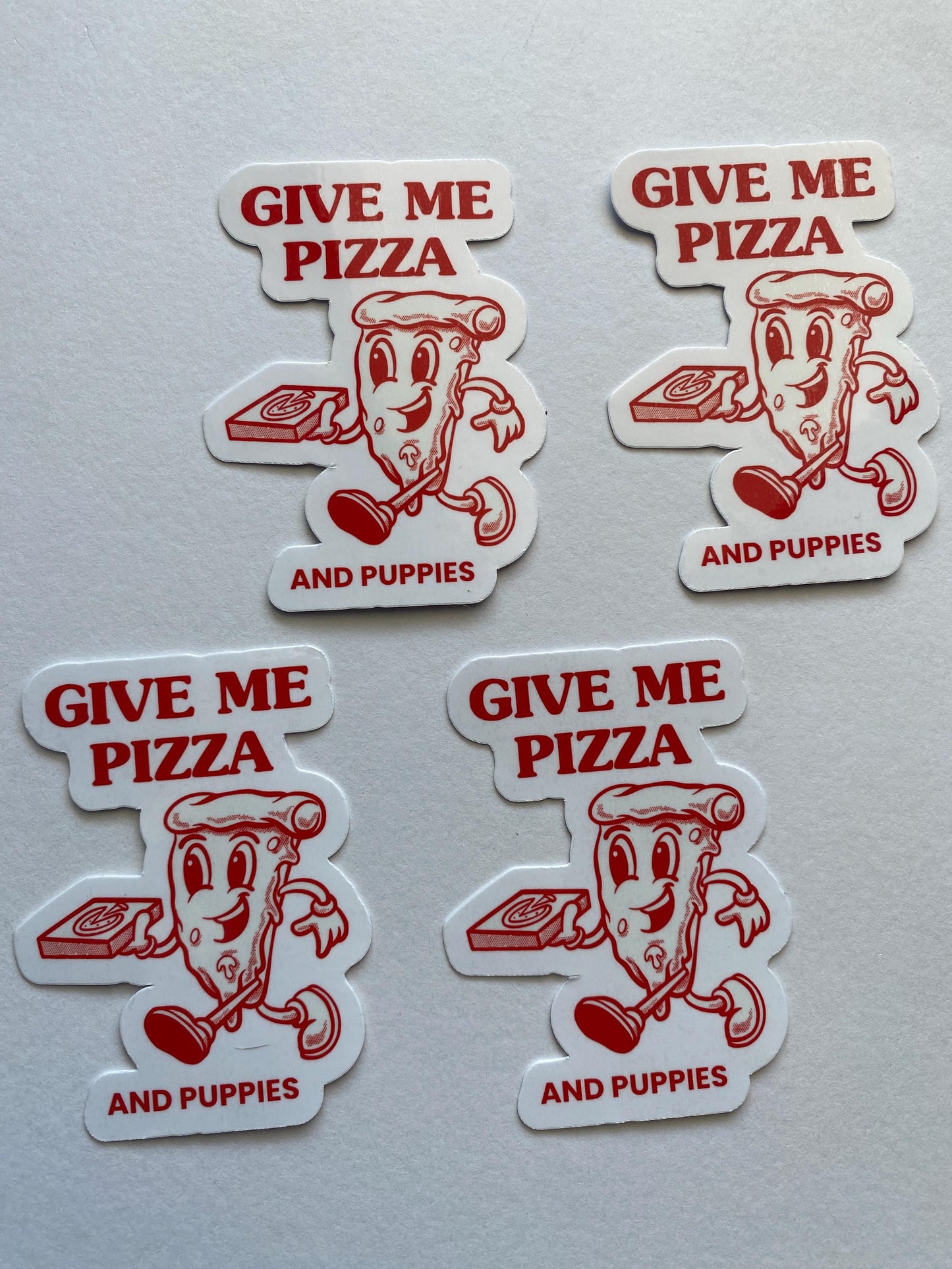 Retro Pizza Dog Sticker
