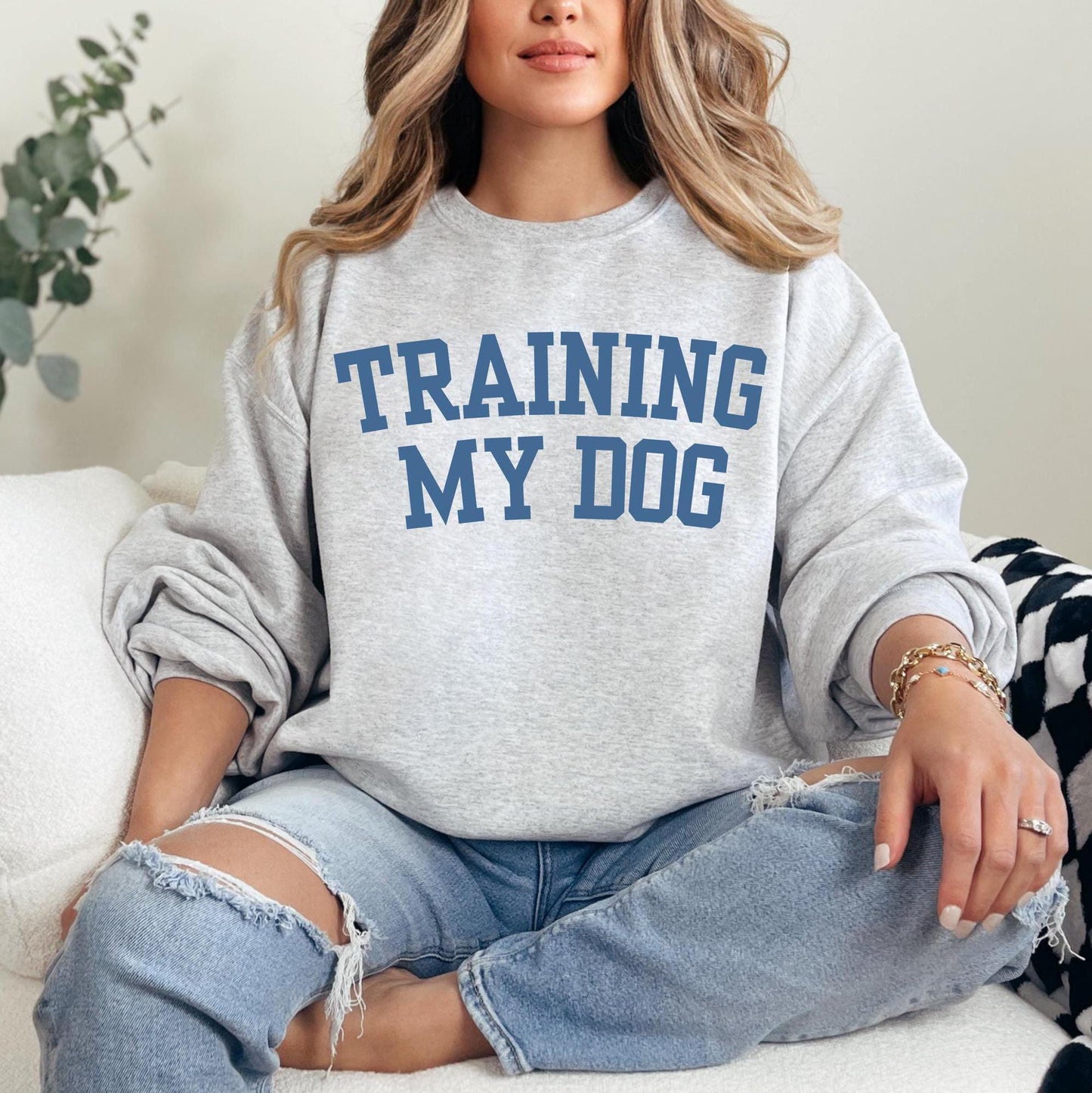 Training My Dog Crewneck Sweatshirt