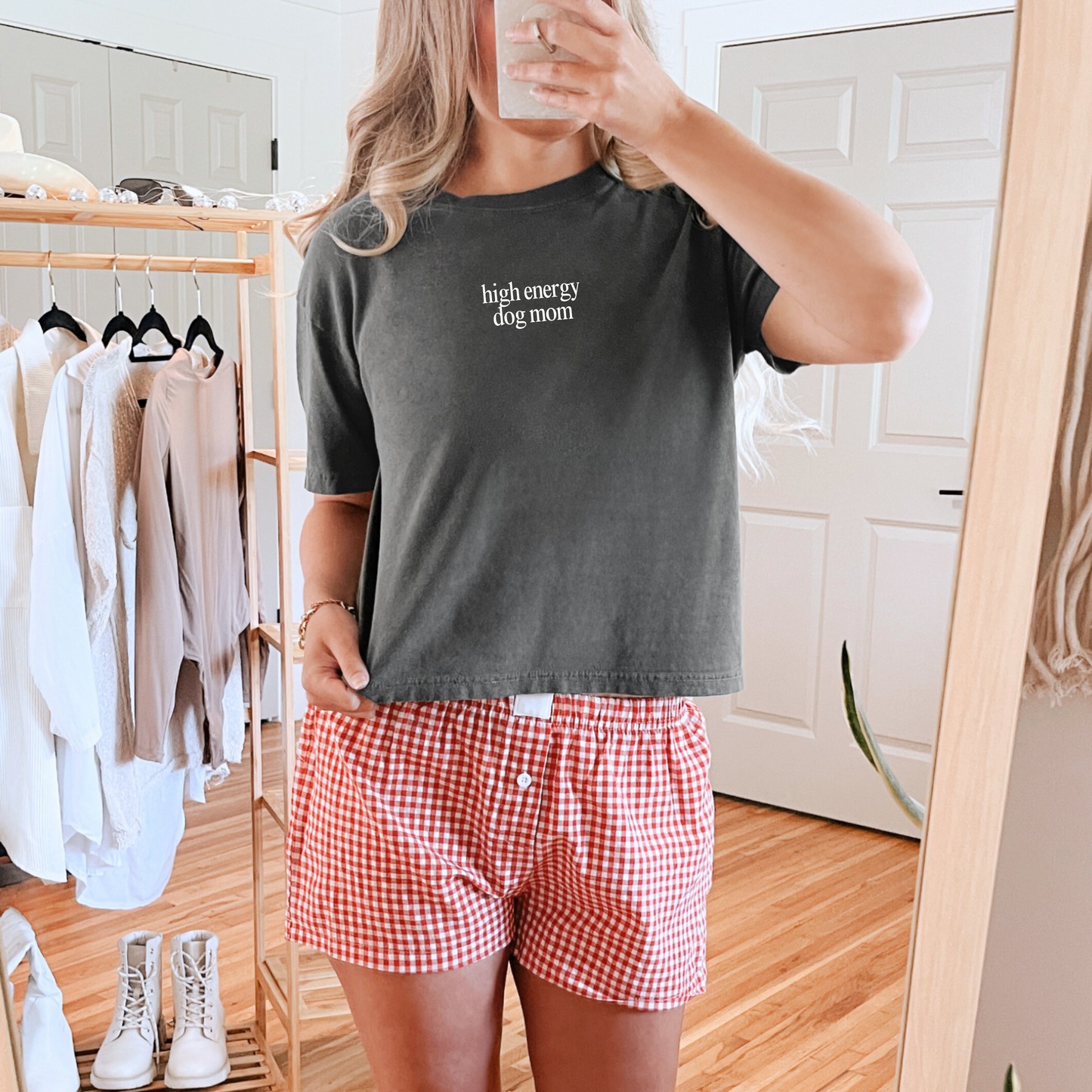 High Energy Dog Mom Cropped Tee
