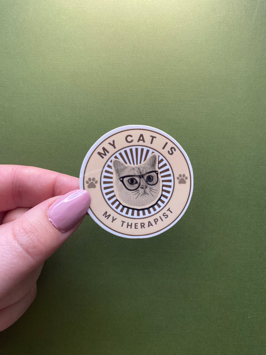My Cat is My Therapist Sticker