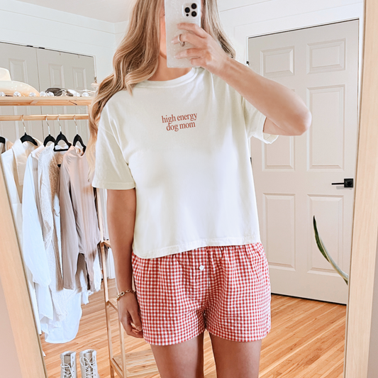 High Energy Dog Mom Cropped Tee