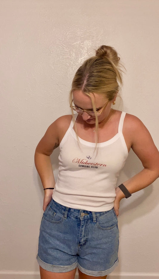 Midwestern Cowgirl Club Cropped Tank