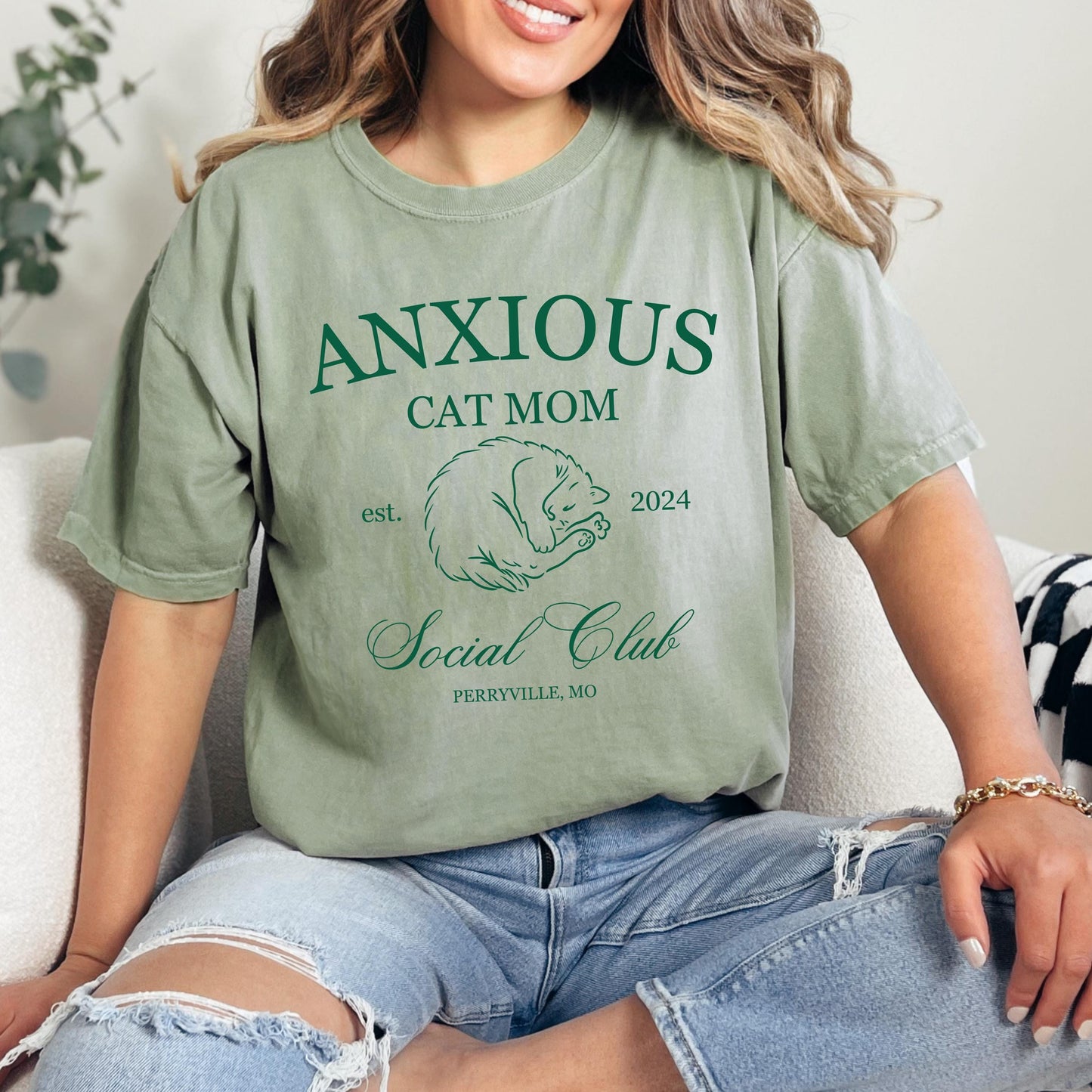 Anxious Cat Com Social Club Tee