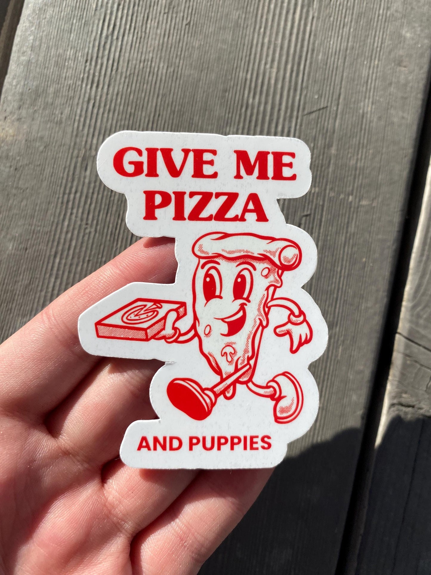 Retro Pizza Dog Sticker