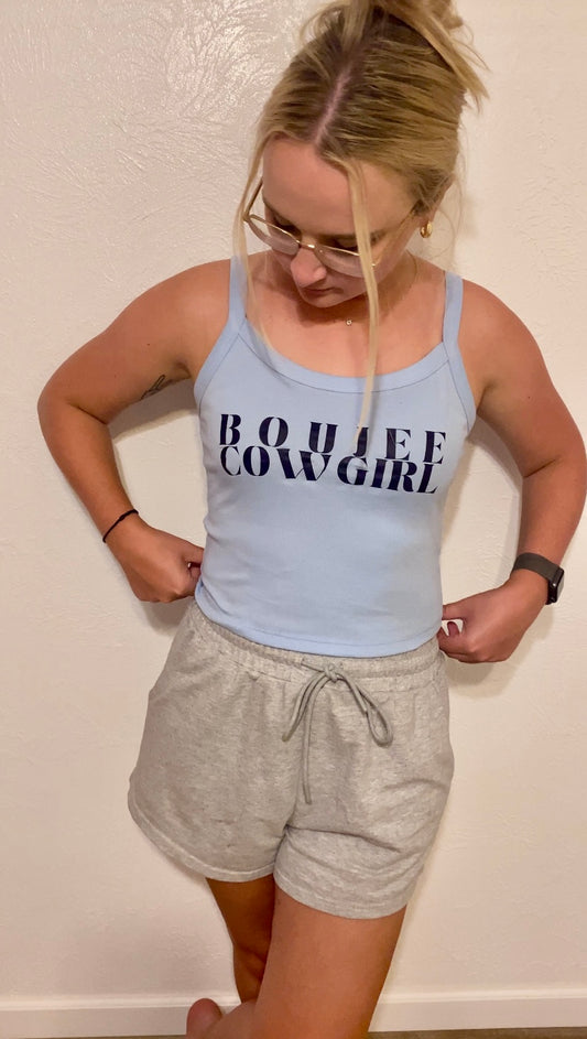 Boujee Cowgirl Cropped Tank Top