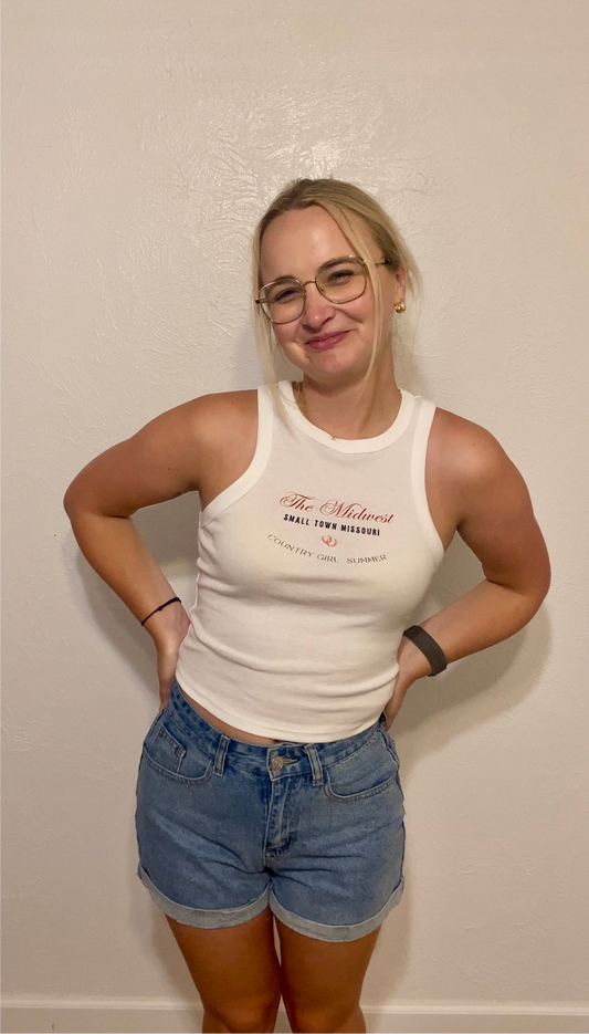 The Midwest Country Girl Summer Racerback Tank