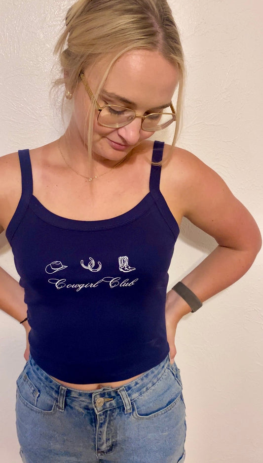 Cowgirl Club Cropped Tank