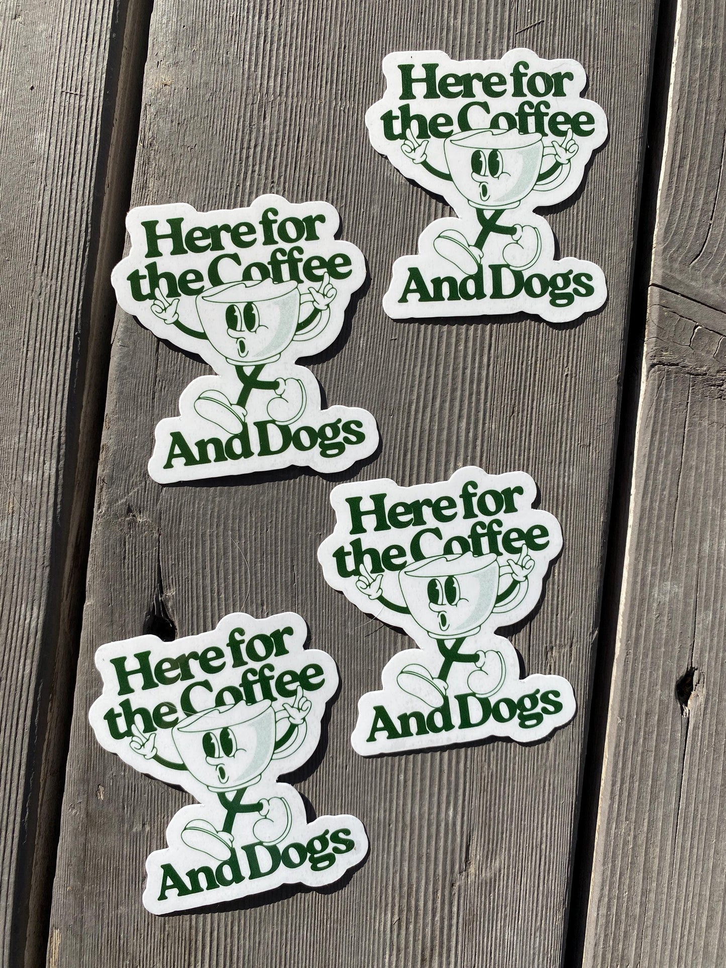 Retro Coffee Dog Sticker
