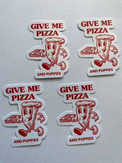 Retro Pizza Dog Sticker