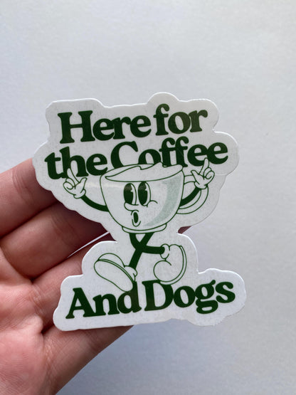 Retro Coffee Dog Sticker