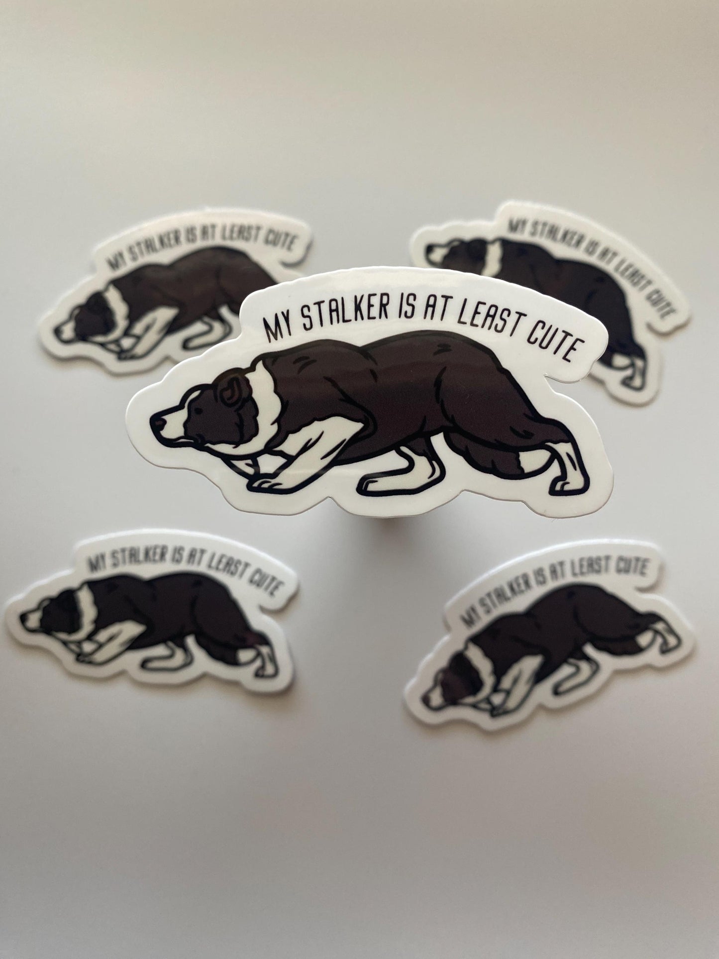 My Stalker is at Least Cute Border Collie Sticker